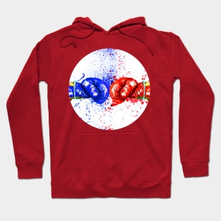 Red and Blue Boxing Gloves Hoodie